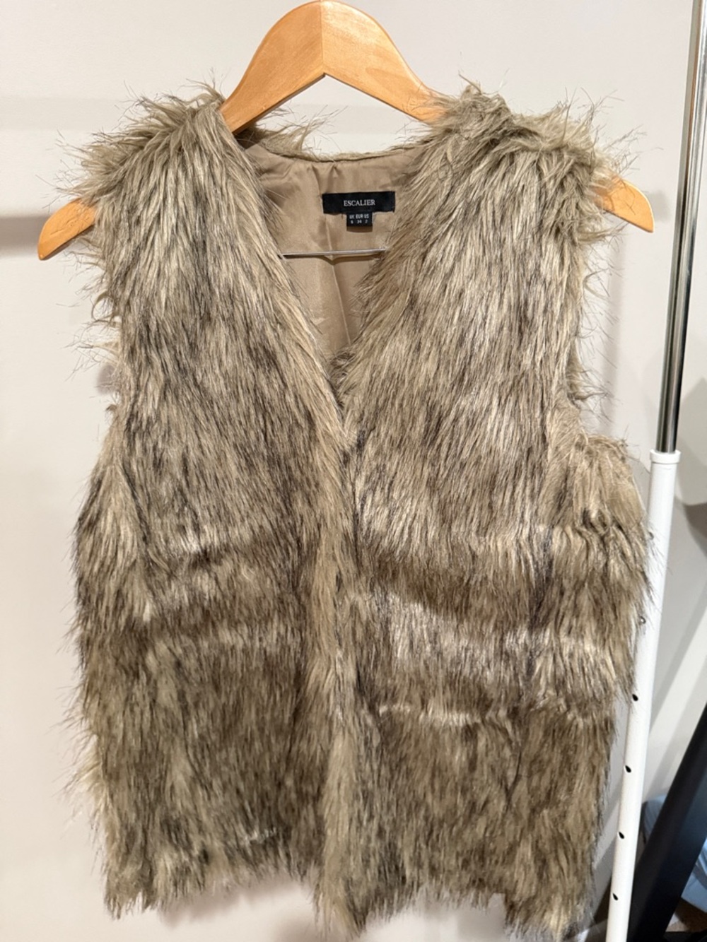 Escalier Taupe Faux Fur Vest - Women's Sleeveless Coat
